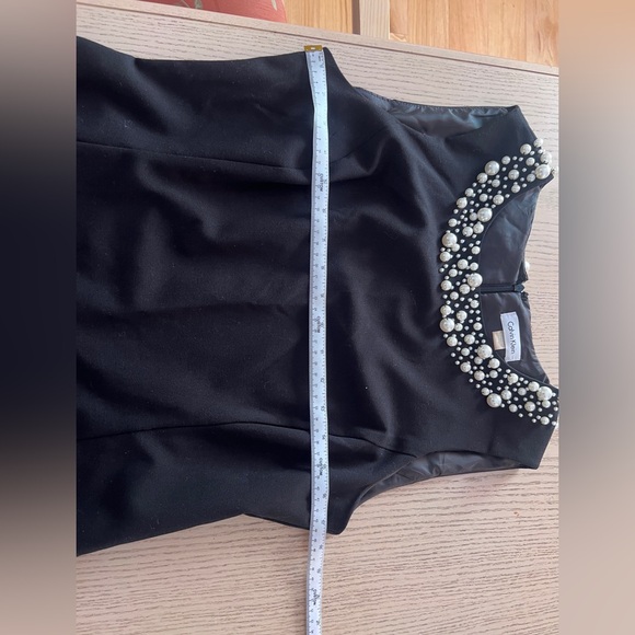 Calvin Klein Black Dress with Pearls - Picture 5 of 6